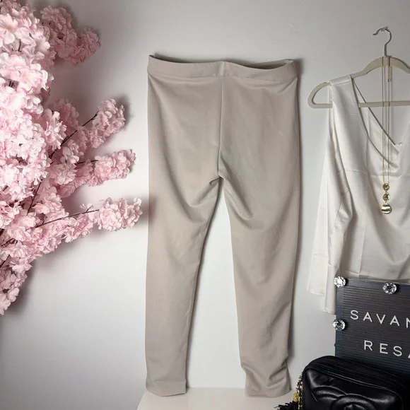 Chic Cream High-Waisted Skinny Pants - Picture 13 of 14